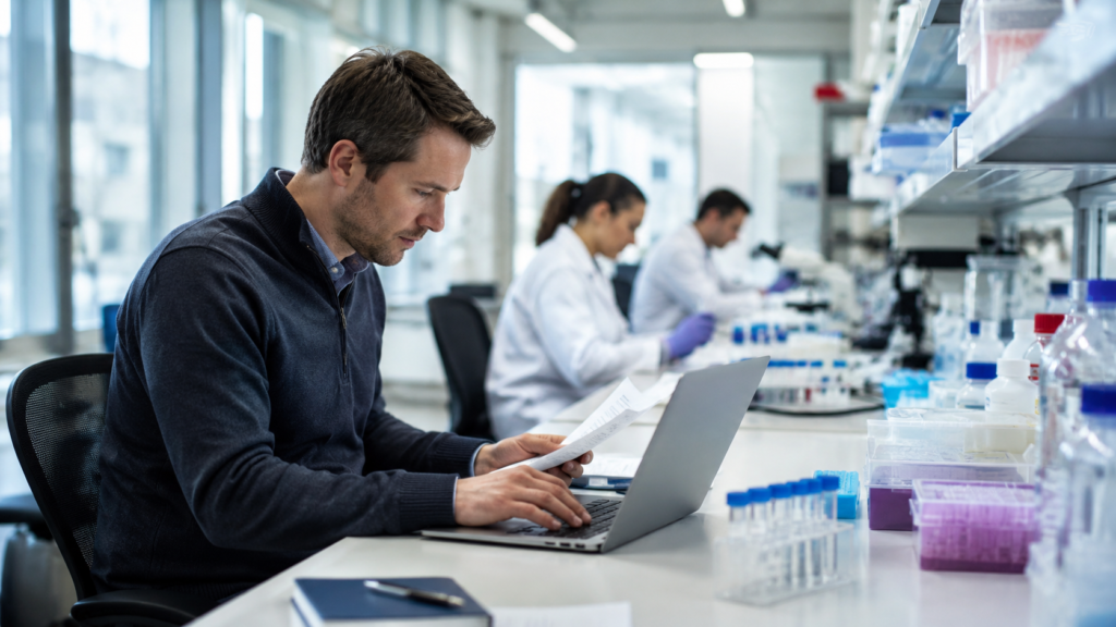 Founder Managing Lab Procurement in Biotech Lab